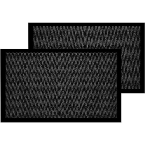 Pack of 2 Small Door Mats Indoor & Outdoor Kitchen Mat Barrier Mats Indoors Washable Front Door Mats Absorbent Mat Shoe Scrapper Mat Home Office Entrance Mat - MILOSC