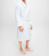 Unisex Premium Quality White Shawl Collar Bath Robe 100% Cotton White - MILOSC