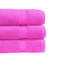 Pack of 3 Large Bath Sheets 550GSM 100% Cotton Breathable Towels Set Size 80x140 cm - MILOSC