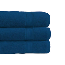 Pack of 3 Large Bath Sheets 550GSM 100% Cotton Breathable Towels Set Size 80x140 cm - MILOSC