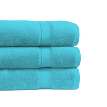 Pack of 3 Large Bath Sheets 550GSM 100% Cotton Breathable Towels Set Size 80x140 cm - MILOSC