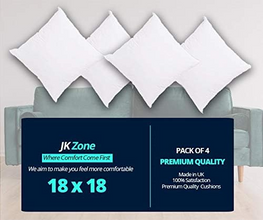 Pack of 4 cushion Pads Inner Hollow Fibre Filling Pads Sofa Cushions Inserts Pads Filler - MILOSC