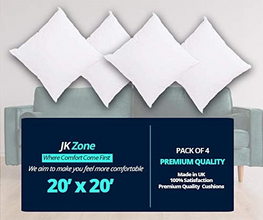 Pack of 4 cushion Pads Inner Hollow Fibre Filling Pads Sofa Cushions Inserts Pads Filler - MILOSC