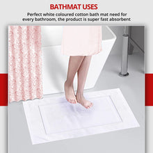 Pack of 2 100 % Cotton Bath Mats White Extra Soft Luxury Hotel Quality Shower Bathroom Mat Bath Floor Towel White Floor Mat 50 x 80 cm - MILOSC