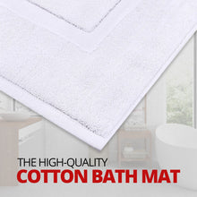 Pack of 2 100 % Cotton Bath Mats White Extra Soft Luxury Hotel Quality Shower Bathroom Mat Bath Floor Towel White Floor Mat 50 x 80 cm - MILOSC