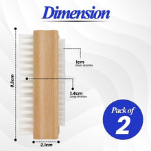 PACK OF 4 WOODEN NAIL CLEANING BRUSH DOUBLE SIDED Scrubbing BRUSH FOR HAND & FOOT NAILS - MILOSC