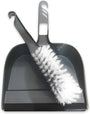 Dustpan and Stiff Brush Set Plastic Grey Hand Dust Pan for Household Office Cleaning - MILOSC