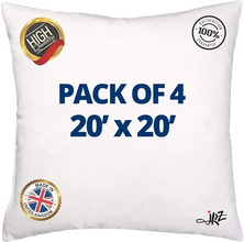 Pack of 4 cushion Pads Inner Hollow Fibre Filling Pads Sofa Cushions Inserts Pads Filler - MILOSC
