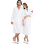 Toweling Robe Unisex 100% Cotton Terry (1, One Size Free Size) White - MILOSC