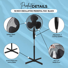 Milosc 16INCH FAN WITH STAND 3 SPEEDS PORTABLE PEDESTAL PORTABLE FAN - MILOSC