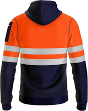 Mens New Hi Vis Safety Work Yellow Orange Pullover Hoodie High Viz Reflective Tape Hoodie High Visibility Sweatshirt Multi Zipped - MILOSC
