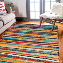 Handmade Multicolours Chindi Rag Rug Floor Rugs Halway Room Rug Cotton - MILOSC