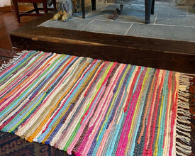 Handmade Multicolours Chindi Rag Rug Floor Rugs Halway Room Rug Cotton - MILOSC