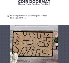 Natural Coir Shoe Design Entrance Doormat For Indoor and Outdoor Size 40 x 60 cm - MILOSC