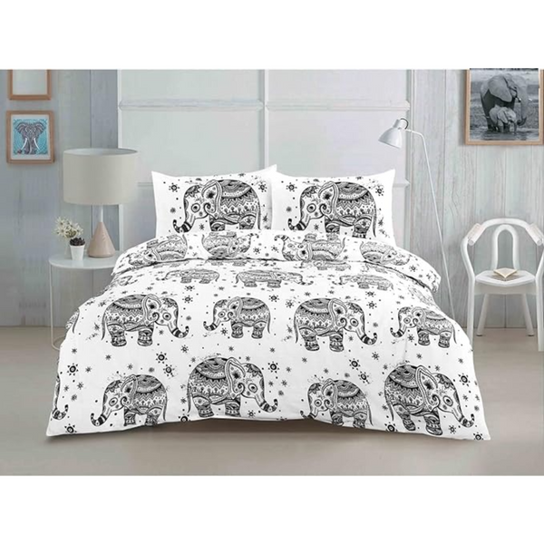 New Traditional Elephant Modern Luxury Duvet Cover Sets With Pillow Easy Care Bedding Poly cotton - MILOSC