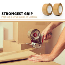 Pack of 6 Heavy Duty Extra Strong Card Board Packaging Tape Large 48mm x 66m Strong Tapes Brown Parcel Gift Packing Tape - MILOSC