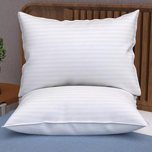 BHS HOTEL PILLOWS Pack of 2 Pair Twin Pack Pillows White Stripe