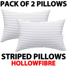 BHS HOTEL PILLOWS Pack of 2 Pair Twin Pack Pillows White Stripe