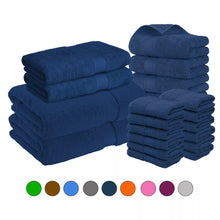 12 Pcs Towels Set 100% Cotton Unisex Plain Towels Pack Include 2 Bath Towels size (70x120cm) 4 Hand Towels Size (50x80cm) 6 Face Cloth Size (30x30cm)) - MILOSC