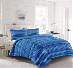 Leon Stripe Lines Luxury Printed Duvet Cover Set Easy Care Bedding Set Red Blue Soft Duvet Covers - MILOSC