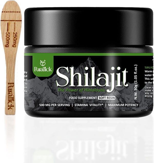 Organic Himalayan Shilajit Resin Supplement 100% Pure 30g with Free Spoon - MILOSC