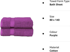 2 Pack Premium Quality Bath Sheet Sets (550GSM) Hotel Quality Size 80x140 cm - MILOSC