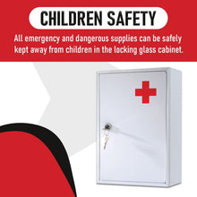 Milosc Wall Mounted Lockable First Aid Medical Cabinet Use at Home Office School Work Fixing Included Metal Steel With 2 Keys Included - MILOSC