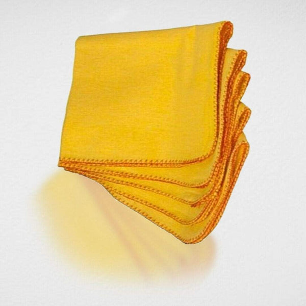 Pack of 24 Jumbo Yellow Duster 100% Cotton Cleaning Cloth 35 x 45 cm 14"X18" - MILOSC