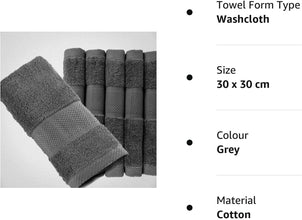 Pack of 12 Face Cloth Hand Cloth Wash Towels(500GSM) - MILOSC