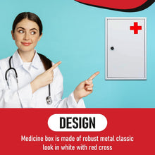 Milosc Wall Mounted Lockable First Aid Medical Cabinet Use at Home Office School Work Fixing Included Metal Steel With 2 Keys Included - MILOSC