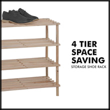 Milosc Natural Bamboo Wooden Shoe Rack Storage Shoe Stand 2, 3, 4 Tier Shoe Shelf - MILOSC