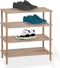 Milosc Natural Bamboo Wooden Shoe Rack Storage Shoe Stand 2, 3, 4 Tier Shoe Shelf - MILOSC