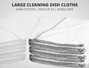 Milosc Pack of 25 Large Dish Cleaning Cloths For Kitchen Cloth Washable - MILOSC