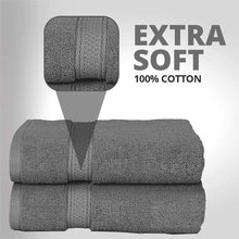 Pack of 2 Grey Large Bath Towels 70x140 cm(600GSM) - MILOSC