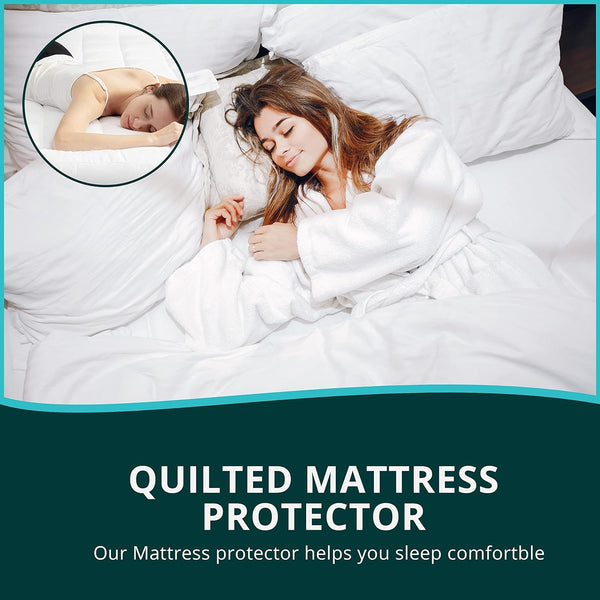 Milosc Quilted Mattress Protector Hotel Quality Soft Microfiber - MILOSC