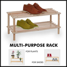 Milosc Natural Bamboo Wooden Shoe Rack Storage Shoe Stand 2, 3, 4 Tier Shoe Shelf - MILOSC